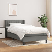 Boxspring met matras donkergrijs 100x200 cm