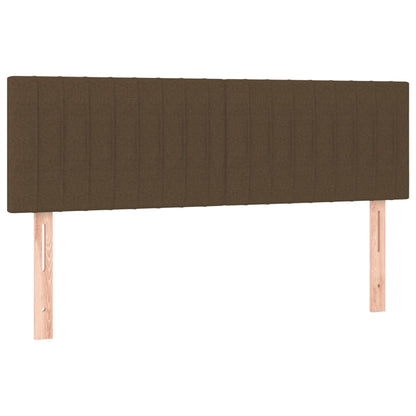 Boxspring Met Matras Stof Donkerbruin 140 x 190 cm Verticale strepen