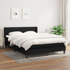 Box spring with mattress fabric black 140x200 cm