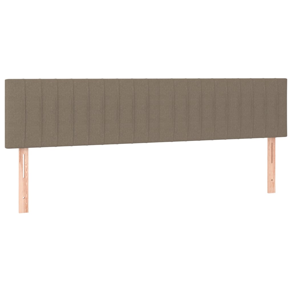 Boxspring met matras stof taupe 160x200 cm 160 x 200 cm Verticale strepen