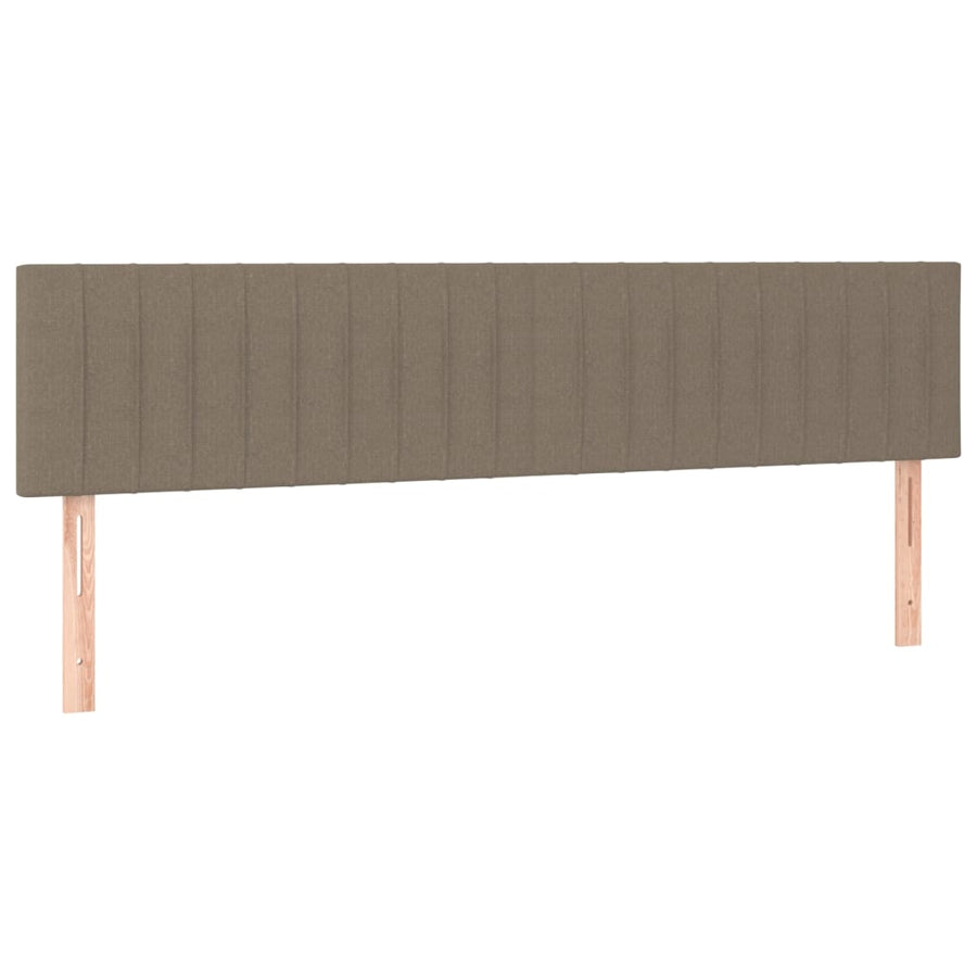 Boxspring met matras stof taupe 160x200 cm 160 x 200 cm Verticale strepen