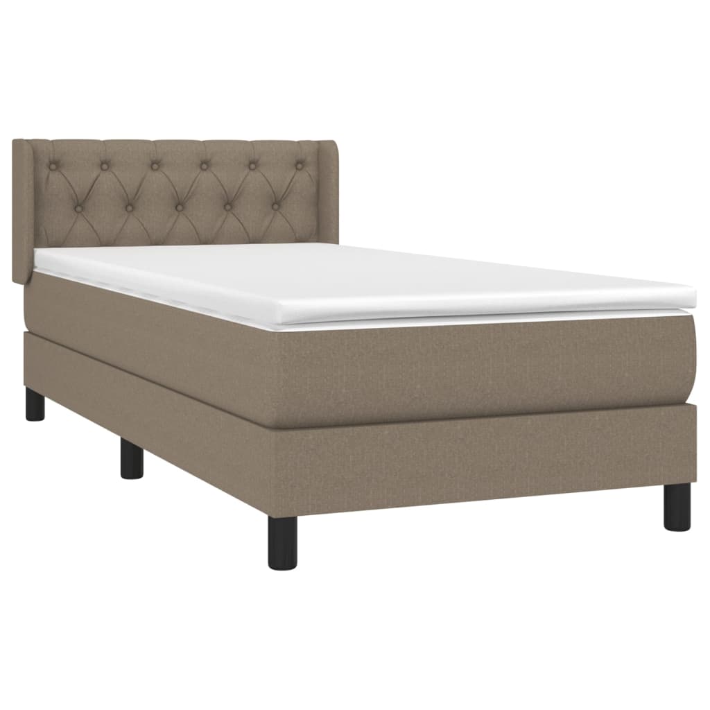Boxspring met matras stof taupe 80x200 cm 80 x 200 cm Getuft ontwerp