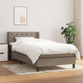 Boxspring met matras stof taupe 80x200 cm