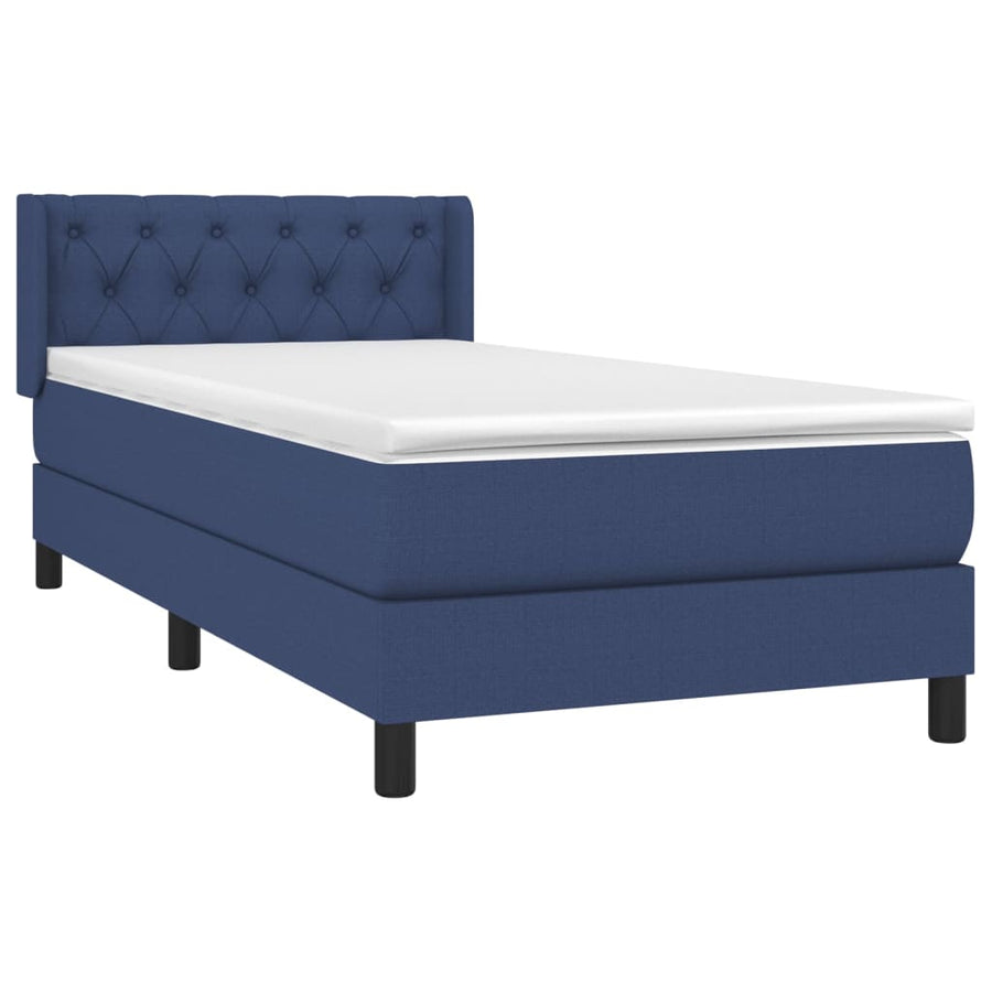 Boxspring Met Matras Stof Blauw 80 x 200 cm Getuft ontwerp