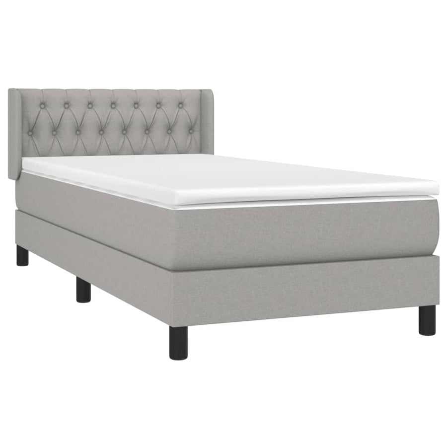 Boxspring Met Matras Stof Lichtgrijs 90 x 190 cm Getuft ontwerp