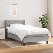 Boxspring 90x190 cm lichtgrijs met pocketvering matras