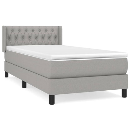 Boxspring Met Matras Stof Lichtgrijs 90 x 200 cm Getuft ontwerp