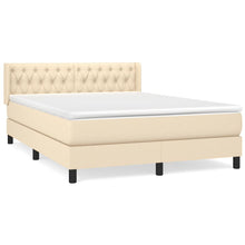 Boxspring met matras stof crèmekleurig 140x190 cm 140 x 190 cm Crème
