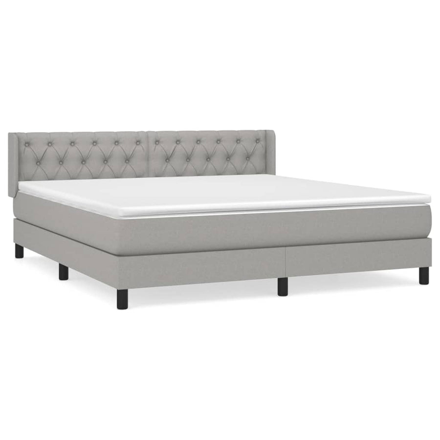 Boxspring Met Matras Stof Lichtgrijs 160 x 200 cm Getuft ontwerp