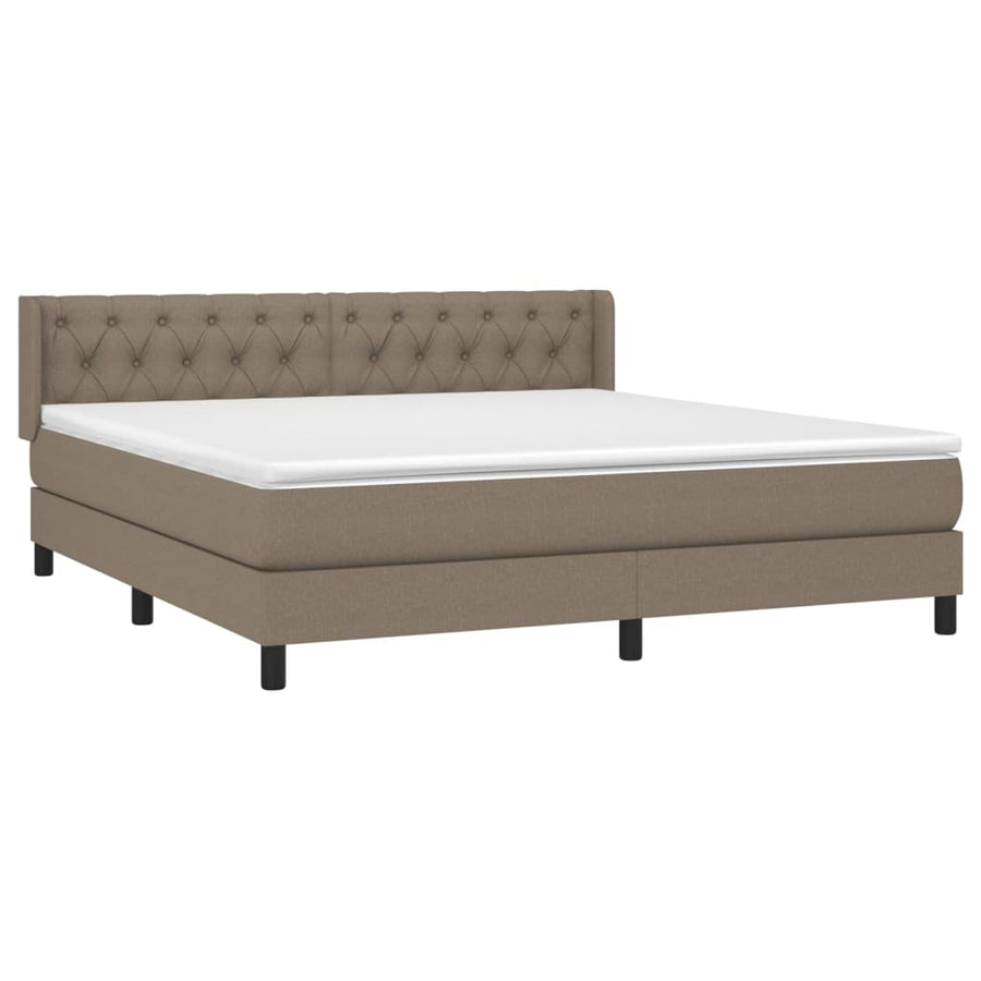 Boxspring Met Matras Stof Taupe 160 x 200 cm Getuft ontwerp