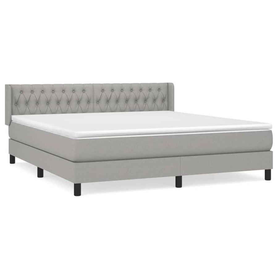 Boxspring Met Matras Stof Lichtgrijs 180 x 200 cm Getuft ontwerp