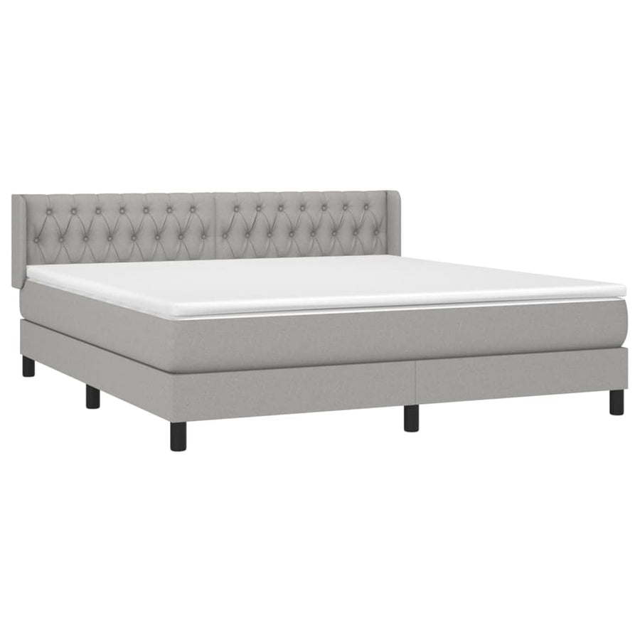 Boxspring Met Matras Stof Lichtgrijs 180 x 200 cm Getuft ontwerp