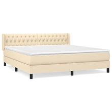 Boxspring Met Matras Stof Crèmekleurig 180X200 Cm 180 x 200 cm Getuft ontwerp
