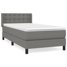 Boxspring Met Matras Stof Donkergrijs 90 x 190 cm Knopen