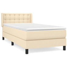 Boxspring met matras stof crèmekleurig 100x200 cm 100 x 200 cm Crème