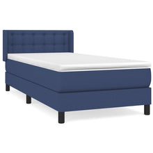 Boxspring Met Matras Stof Blauw 100 x 200 cm Knopen