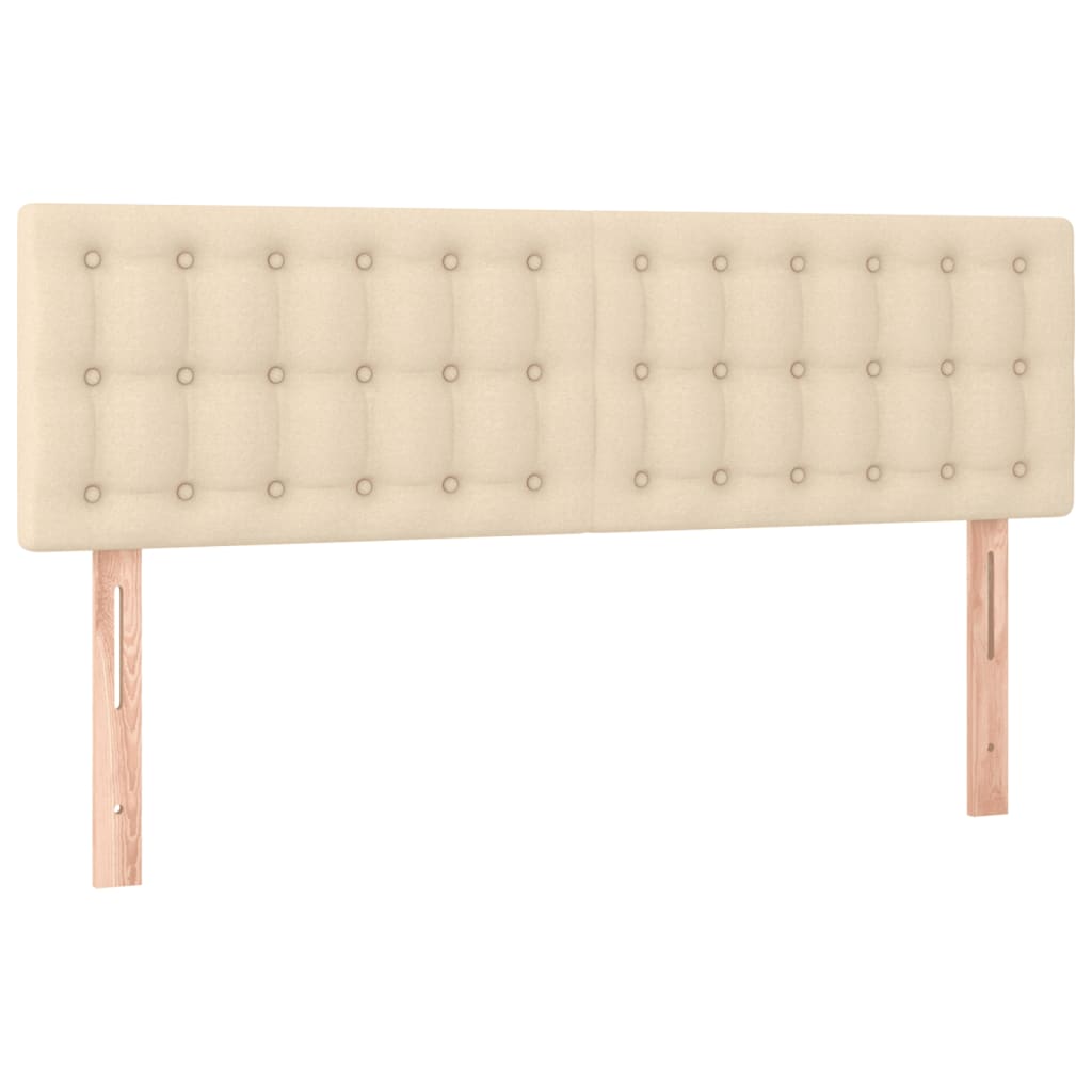 Boxspring Met Matras Stof Kleurig Crème 140 x 190 cm Knopen