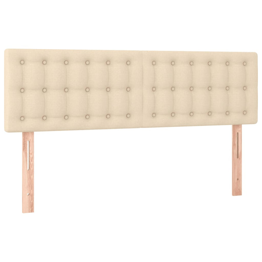 Boxspring Met Matras Stof Kleurig Crème 140 x 190 cm Knopen