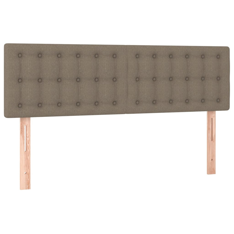 Boxspring Met Matras Stof Taupe 140 x 200 cm Knopen