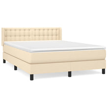 Boxspring Met Matras Stof Kleurig Crème 140 x 200 cm Knopen