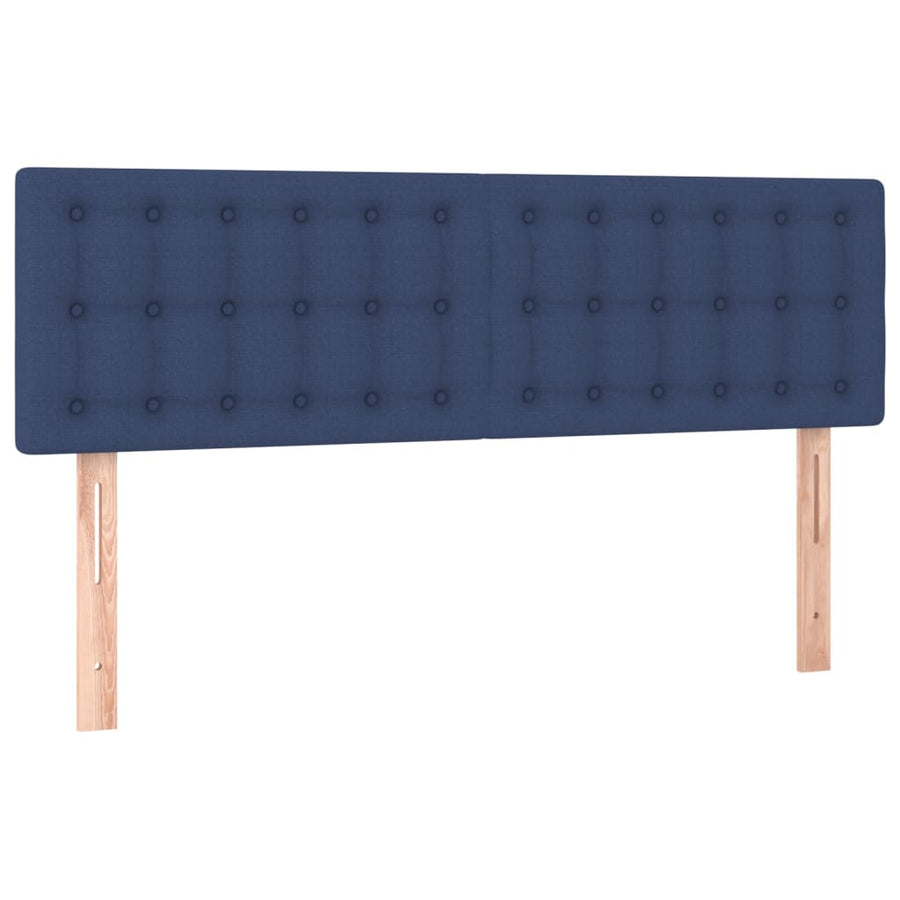 Boxspring Met Matras Stof Blauw 140 x 200 cm Knopen