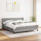 Boxspring Met Matras Stof Lichtgrijs 180 x 200 cm Knopen