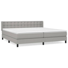 Boxspring Met Matras Stof Lichtgrijs 200 x 200 cm Knopen