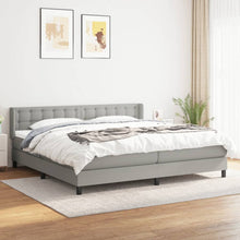 Boxspring Met Matras Stof Lichtgrijs 200 x 200 cm Knopen