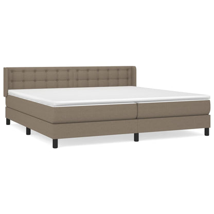 Boxspring Met Matras Stof Taupe 200X200 Cm Taupe 200 x 200 cm Knopen