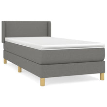 Boxspring Met Matras Stof Donkergrijs 90 x 190 cm Effen ontwerp