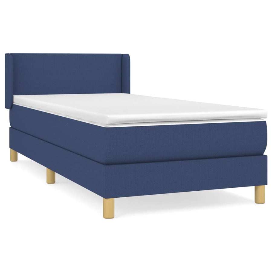 Boxspring Met Matras Stof Blauw 90 x 200 cm Effen ontwerp