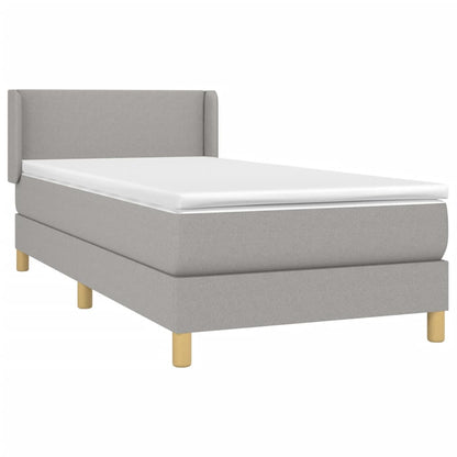 Boxspring Met Matras Stof Lichtgrijs 100 x 200 cm Effen ontwerp
