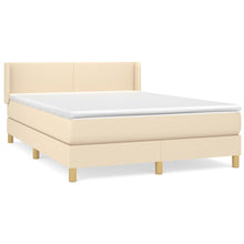 Boxspring met matras stof crèmekleurig 140x190 cm 140 x 190 cm Crème