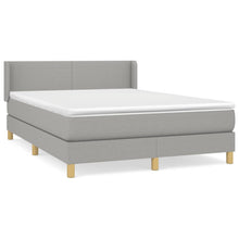 Boxspring Met Matras Stof Lichtgrijs 140 x 200 cm Effen ontwerp