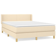 Boxspring met matras stof crèmekleurig 140x200 cm 140 x 200 cm Crème
