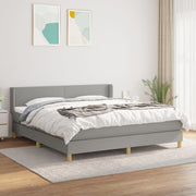 Box spring with mattress fabric light grey 160x200 cm