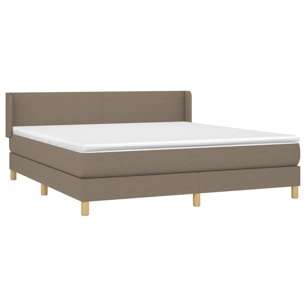 Boxspring Met Matras Stof Taupe 160 x 200 cm Effen ontwerp