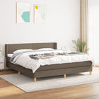 Boxspring Met Matras Stof Taupe 160 x 200 cm Effen ontwerp