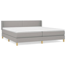 Boxspring Met Matras Stof Lichtgrijs 200 x 200 cm Effen ontwerp