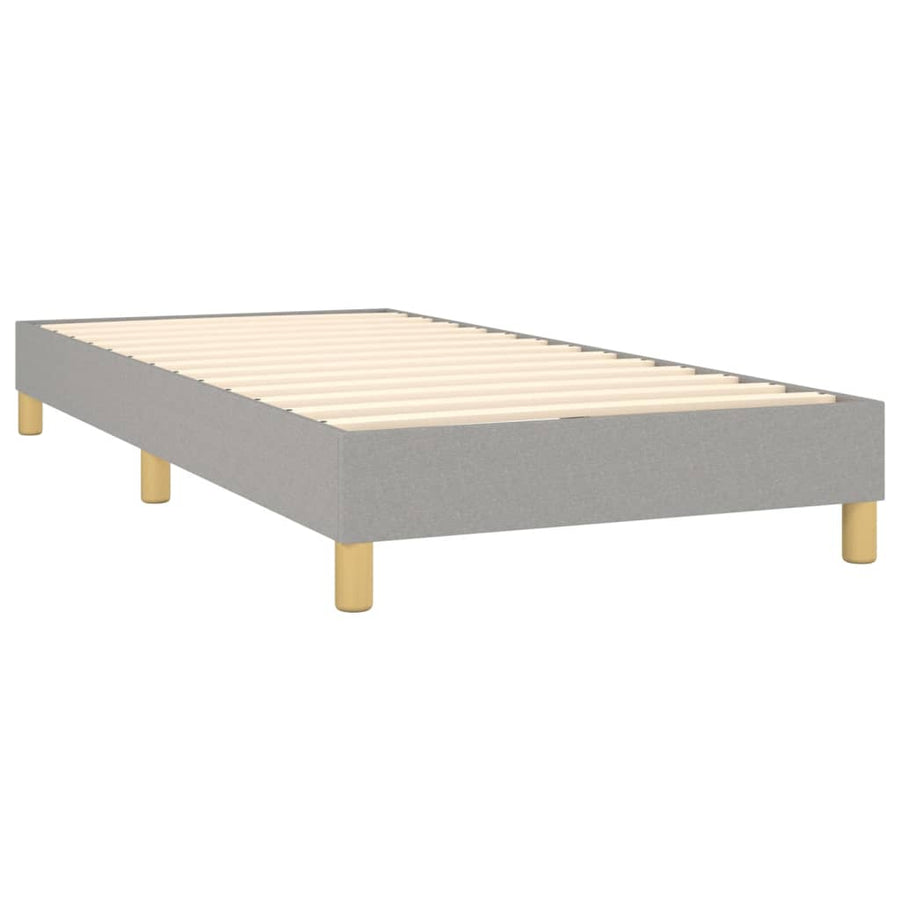 Boxspring Met Matras Stof Lichtgrijs 100 x 200 cm Effen met spijkers