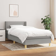 Boxspring met matras 100x200 cm lichtgrijs