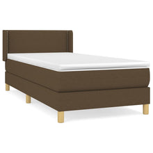Boxspring Met Matras Stof Donkerbruin 100 x 200 cm Effen met spijkers