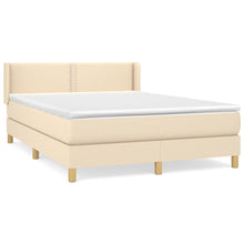 Boxspring met matras stof crèmekleurig 140x190 cm 140 x 190 cm Crème