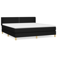 Boxspring Met Matras Stof Zwart 160 x 200 cm Effen met spijkers