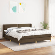 Boxspring met matras 180x200 cm donkerbruin stof