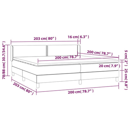 Boxspring met matras stof crèmekleurig 200x200 cm 200 x 200 cm Crème