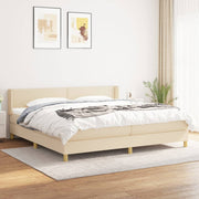 Boxspring met matras crèmekleurig 200x200 cm