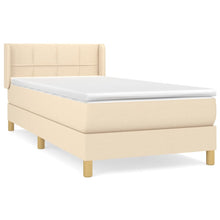 Boxspring Met Matras Stof Kleurig Crème 90 x 190 cm Blok met vierkanten