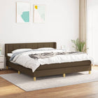 Boxspring 160x200 cm donkerbruin stof