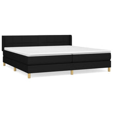 Boxspring Met Matras Stof Zwart 200 x 200 cm Blok met vierkanten